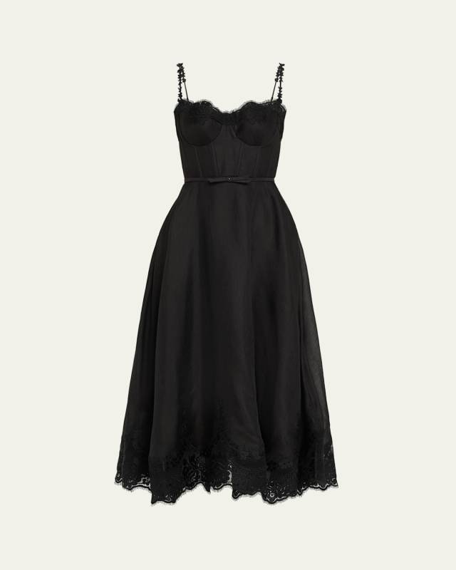 Lace-Trim Corset Picnic Dress